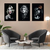 Resim Marilyn Monroe 3'lü Mdf Tablo Set 