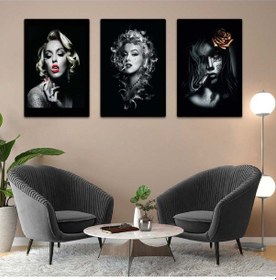Resim Marilyn Monroe 3'lü Mdf Tablo Set 