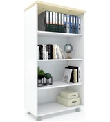 Resim Modüler Dünyası Kitaplık Dosya Dolabı - 80X35X153 Beyaz - Meşe 