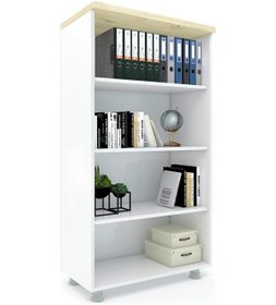 Resim Modüler Dünyası Kitaplık Dosya Dolabı - 80X35X153 Beyaz - Meşe 