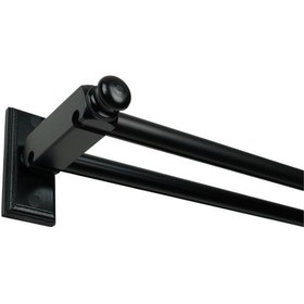 Resim Cenova S Pile Ve Perde Düğmesi Uyumlu Çetray Çift Raylı Modern Ahşap Rustik Siyah 200 Cm Siyah 