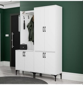 Resim Set 5000-5030 Royal 6 Kapaklı 9 Askılı Portmanto Beyaz 