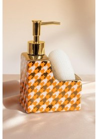 Resim Premium Porselen Kaz Ayağı 500ml Sıvı Sabunluk, Süngerlik Bölmeli 47111 Çok Renkli 