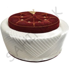 Resim Lüks Yumuşak Sarık,kadife Yumuşak Sarık, Takke, Fes, Cübbe,58 Cm Bordo 