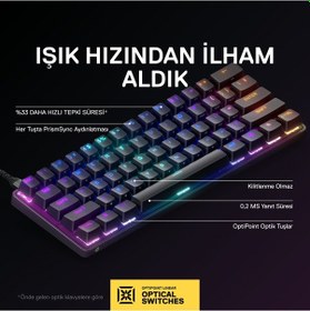 Resim Steelseries Apex 9 Mini RGB UK Mekanik Oyuncu Klavye 