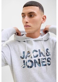Resim Jack & Jones Erkek Sweat 12268128 Açık Gri Açık Gri 