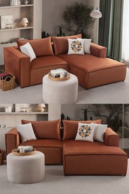 Resim EDSY HOME Arven Köşe Koltuk Takımı Kiremit 