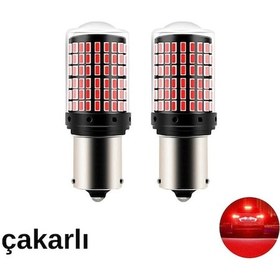 Resim Carub Ampul 12v 93 144 Led Şeffaf Oto Geri Vites Ampulü Fren Stop Lambası Tek Duy Düz Çakarlı Kırmızı Br0404041 