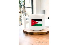 Resim Tanem Milli Bayrak Detaylı T Kulp Kahve Kupası, Milli Renkler, Vatansever, Ulusal Kimlik, Milliyetçi Kupa 