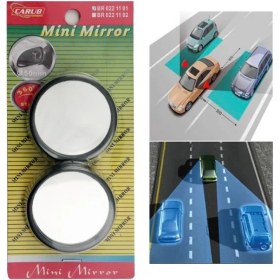 Resim Carub Ayna Siyah Mini Yapışma 2'li Set Yuvarlak 