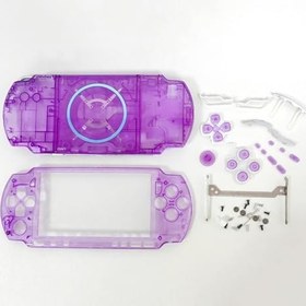 Resim Hzxkqmil Sony PSP 3000 PSP3000 konsol için yedek gövde tam kabuk kiti, ön kılıf arka kapak Faceplate tuşlu vida seti (şeffaf mor) 