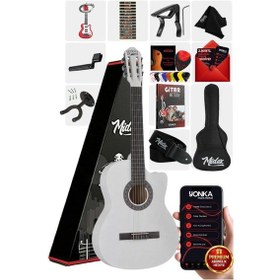 Resim Midex Cg-390wh-xbag Beyaz Renk Klasik Gitar 4/4 Sap Ayarlı Kesik Kasa Full Set 