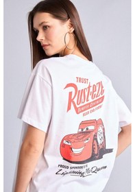 Resim Defacto Cars Oversıze Sırt Baskılı Tişört H6821ax26smwt32 Beyaz-wt32 