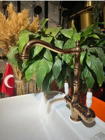 Resim İsaoğlu Yapı Arıtmalı Mutfak Bataryası Bakır Rustik Arıtmalı Armatür Pirinç Malzeme Zen Design Bakır 