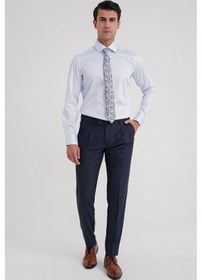 Resim Efor Slim Fit %100 Pamuk Non Iron Kumaş Klasik Mavi Gömlek Gk 734 Mavi 