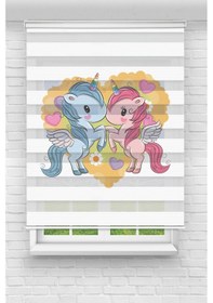 Resim Perdecizade Enxboy Pembe Mavi Pony Dijital Baskılı Zebra Perde-cocuk Odası-stor Perde Tyc11e952c405c1569d58c100 Renkli 