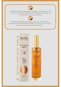 Resim Sun Light Spf 50+/pa++++ Parıltılı Güneş Koruyucu Vücut Ve Saç Yağı 100 Ml 