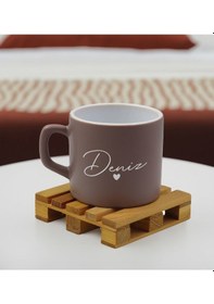 Resim Bk Gift Kişiye Özel İsimli Mat Gri Renkli Middle Çay & Kahve Fincanı-1, Arkadaşa Hediye, Sevgiliye Hediye, Doğum Günü Hediyesi Kobitmeyencom32484 Bk G 