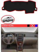 Resim Torpido Koruma Halısı Siyah Kenar Renk Kırmızı Toyota Coralla 2000-2006 İle Uyumlu 