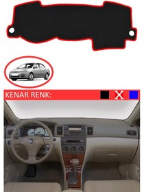 Resim Torpido Koruma Halısı Siyah Kenar Renk Kırmızı Toyota Coralla 2000-2006 İle Uyumlu 