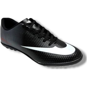 Resim Walked 401-26 Erkek Halı Saha Ayakkabı Siyah Beyaz Kırmızı 45-47 Siyah 