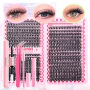 Resim 30/40/50D/80D 740 adet/200 adet/60 adet DIY Küme Kirpik Uzantıları 200 Satır Doğal Görünümlü Kabarık Bireysel 3D Sahte Kirpikler Yumuşak Mink Hacim Sahte Kirpik Makyajı 