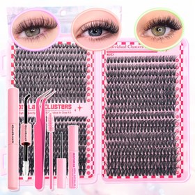 Resim 30/40/50D/80D 740 adet/200 adet/60 adet DIY Küme Kirpik Uzantıları 200 Satır Doğal Görünümlü Kabarık Bireysel 3D Sahte Kirpikler Yumuşak Mink Hacim Sahte Kirpik Makyajı 