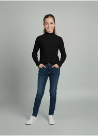 Resim FATELLA Kız ve Erkek Çocuk 3'lü Paket Siyah Gri Beyaz Fitilli Yarım Balıkçı Yaka Uzun Kollu Body İçlik 