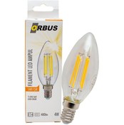 Resim ORB-BC3 FILAMENT BULB B35 4 WATT E14 400 LMN SARI LED AMPUL ORBUS 
