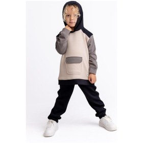 Resim Oliven The Kid Oliventhekid Siyah Üç Renkli Modal Unisex Çocuk Takım Siyah 