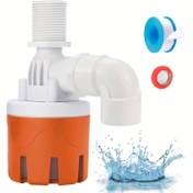 Resim Tanklar, göletler ve kuleler için paslanmaz çelik dış yüzeyli, yükseltilmiş ayarlanabilir su seviye kontrol valfi olan Naylon 3/4" Evrensel Konu Otomatik Su Yüzer Valf 