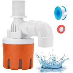 Resim Tanklar, göletler ve kuleler için paslanmaz çelik dış yüzeyli, yükseltilmiş ayarlanabilir su seviye kontrol valfi olan Naylon 3/4" Evrensel Konu Otomatik Su Yüzer Valf 