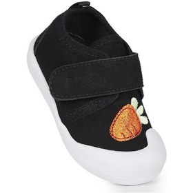 Resim Kiko Kids Strawberry Cırtlı Kız Bebek İlk Adım Panduf Ayakkabı Siyah 