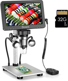 Resim Dcorn 12MP 1080P Fotoğraf/Video Dijital Mikroskop - 7" 1200X 