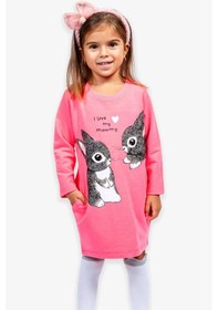 Resim Breeze Kız Çocuk Tunik Tavşan Desenli 1.5-5 Yaş, Neon Pembe Neon Pembe 