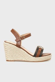 Resim Nine West Logolu Bantlı Hasır Dolgu Topuklu Bayan Ayakkabı OPRENA 5FX KAHVE 