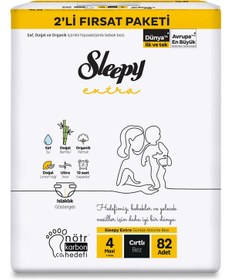 Resim Sleepy Extra Günlük Aktivite Fırsat Paketi Bebek Bezi 4 Maxi Numara 82 Adet - Standart / Standart 