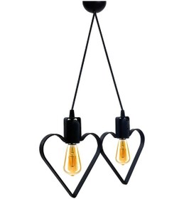 Resim Bundera Kalp Sarkıt Avize Rustik Metal Ferforje Tavan Lamba 