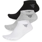 Resim Techsport Aksesuar Çorap Pamuk Patik 3 Lü Siyah Beyaz Gri 