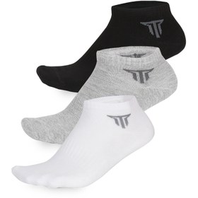 Resim Techsport Aksesuar Çorap Pamuk Patik 3 Lü Siyah Beyaz Gri 