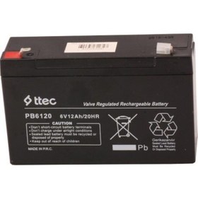 Resim Ttec 6 Volt 12amper 6v/12ah/20hr Kuru Tip Bakımsız 