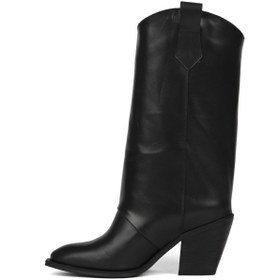 Resim Bueno Shoes Siyah Deri Kadın Topuklu Çizme 39wc1650 
