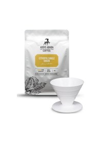 Resim Addıs Ababa Etiyopya Single Origin Coffee ve V60 Dripper 