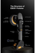 Resim Shine Mate EB351 5/15 Akülü Orbital Polisaj Makinesi 