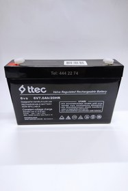 Resim Ttec 6v 7ah 20hr Bakımsız Kuru Akü (02 / 2021 Üretim Yeni Akü) 