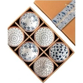 Resim Storemax 6'lı Desenli Porselen Kase Seti 320 Ml, Çorbalık, Kahvaltılık, Atıştırmalık Kase Hediyelik Kutulu,çok Renkli, FAN02 