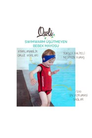 Resim Owli Swimwarm Üşütmeyen Bebek Mayosu Kırmızı - Siyah 