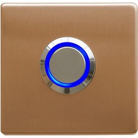 Resim Lockway Z-201abm Bronz Paslanmaz Tek Kontak Zil Butonu Mavi Led 