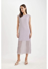 Resim Defacto Bodycon Yuvarlak Yaka Yarasa Kollu Maxi Elbise C8293AX24SMPR242 