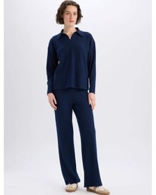 Resim DeFacto Wide Leg Geniş Paça Eşofman Altı Normal Bel Fitilli Kaşkorse Kumaş Basic Düz B2405AX25SPNV31 